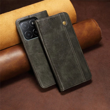 For Honor X5b / X5b Plus Case Crazy Horse Texture Waxy Leather Wallet Stand Phone Cover