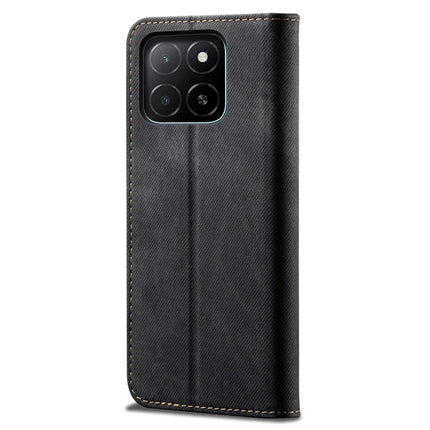 For Honor X5b Plus / X5b Case Jeans Cloth Texture Anti-Scratch Leather Stand Phone Cover