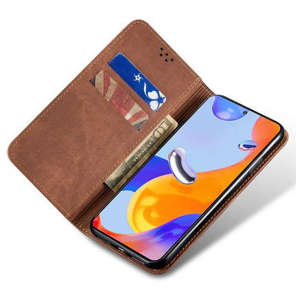 For Honor X5b Plus / X5b Case Jeans Cloth Texture Anti-Scratch Leather Stand Phone Cover