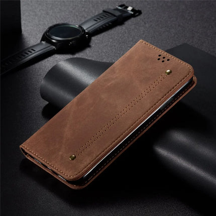 For Honor X5b Plus / X5b Case Jeans Cloth Texture Anti-Scratch Leather Stand Phone Cover
