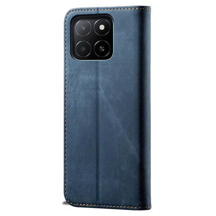 For Honor X5b Plus / X5b Case Jeans Cloth Texture Anti-Scratch Leather Stand Phone Cover