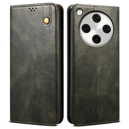 For Oppo Find X8 5G Case Crazy Horse Texture Waxy Leather Wallet Stand Phone Cover - Green