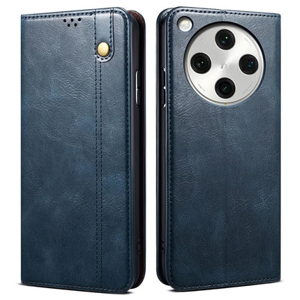 For Oppo Find X8 5G Case Crazy Horse Texture Waxy Leather Wallet Stand Phone Cover - Blue