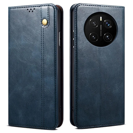 For Honor Magic7 5G Case Crazy Horse Texture Waxy Leather Wallet Stand Phone Cover - Blue