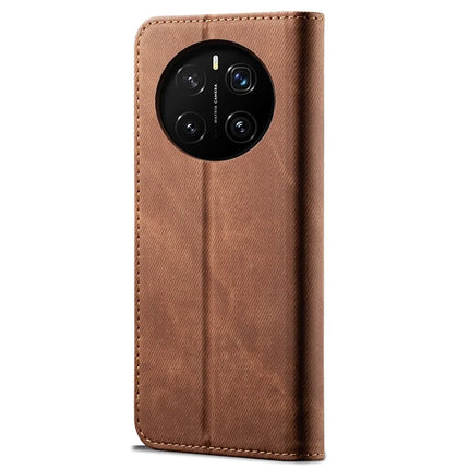 For Honor Magic7 5G Case Jeans Cloth Texture Anti-Scratch Leather Stand Phone Cover