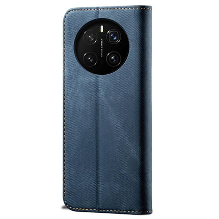 For Honor Magic7 5G Case Jeans Cloth Texture Anti-Scratch Leather Stand Phone Cover