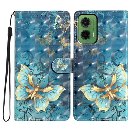 For Motorola Moto G35 5G Case PU Leather Wallet Phone Cover 3D Pattern Printing - Butterfly