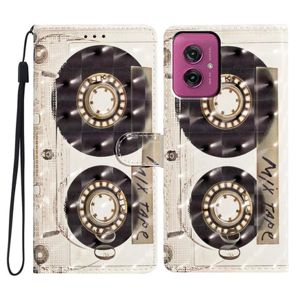 For Motorola Moto G55 5G Case PU Leather Wallet Phone Cover 3D Pattern Printing - Tape