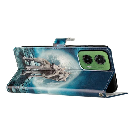 For Motorola Moto G35 5G Wallet Case PU Leather Pattern Printing Stand Phone Cover with Strap