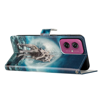 For Motorola Moto G55 5G Wallet Case PU Leather Pattern Printing Stand Phone Cover with Strap