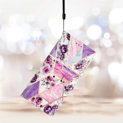 For Motorola Moto G55 5G Wallet Case PU Leather Pattern Printing Stand Phone Cover with Strap