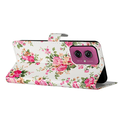 For Motorola Moto G55 5G Wallet Case PU Leather Pattern Printing Stand Phone Cover with Strap