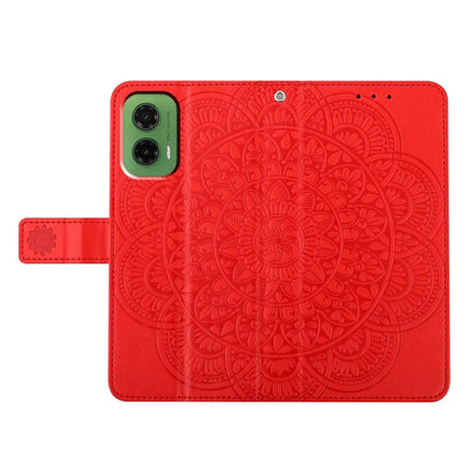 For Motorola Moto G35 5G Leather Case with Card Slots Mandala Pattern Phone Cover Stand