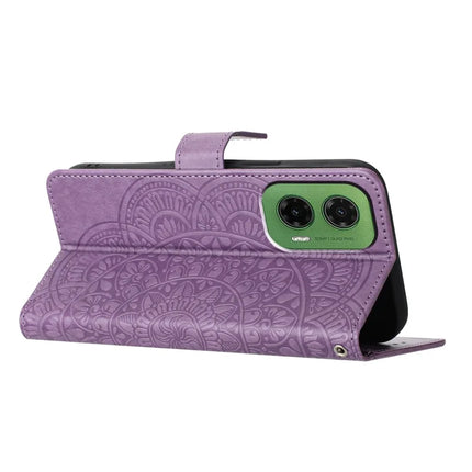 For Motorola Moto G35 5G Leather Case with Card Slots Mandala Pattern Phone Cover Stand