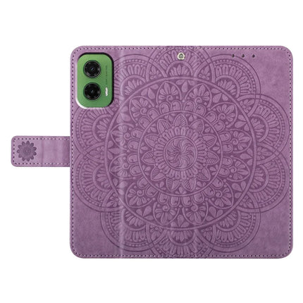 For Motorola Moto G35 5G Leather Case with Card Slots Mandala Pattern Phone Cover Stand