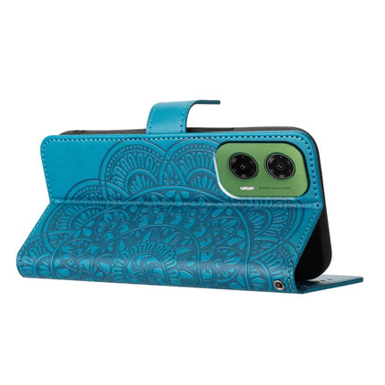 For Motorola Moto G35 5G Leather Case with Card Slots Mandala Pattern Phone Cover Stand