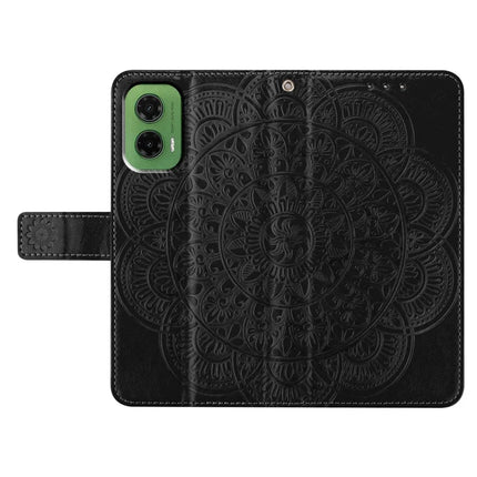 For Motorola Moto G35 5G Leather Case with Card Slots Mandala Pattern Phone Cover Stand