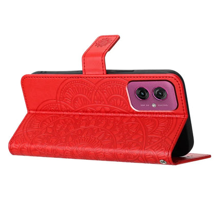 For Motorola Moto G55 5G Leather Case with Card Slots Mandala Pattern Phone Cover Stand