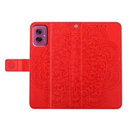 For Motorola Moto G55 5G Leather Case with Card Slots Mandala Pattern Phone Cover Stand