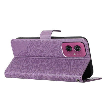 For Motorola Moto G55 5G Leather Case with Card Slots Mandala Pattern Phone Cover Stand