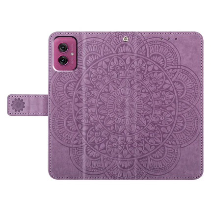 For Motorola Moto G55 5G Leather Case with Card Slots Mandala Pattern Phone Cover Stand