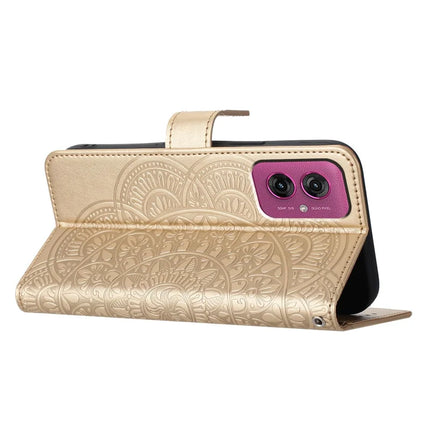 For Motorola Moto G55 5G Leather Case with Card Slots Mandala Pattern Phone Cover Stand