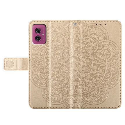 For Motorola Moto G55 5G Leather Case with Card Slots Mandala Pattern Phone Cover Stand