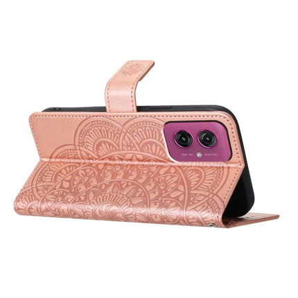For Motorola Moto G55 5G Leather Case with Card Slots Mandala Pattern Phone Cover Stand
