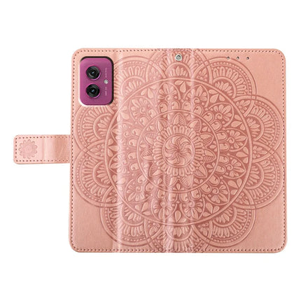For Motorola Moto G55 5G Leather Case with Card Slots Mandala Pattern Phone Cover Stand