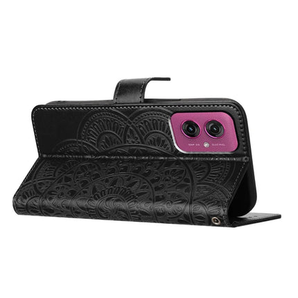 For Motorola Moto G55 5G Leather Case with Card Slots Mandala Pattern Phone Cover Stand