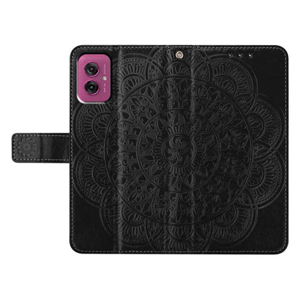 For Motorola Moto G55 5G Leather Case with Card Slots Mandala Pattern Phone Cover Stand