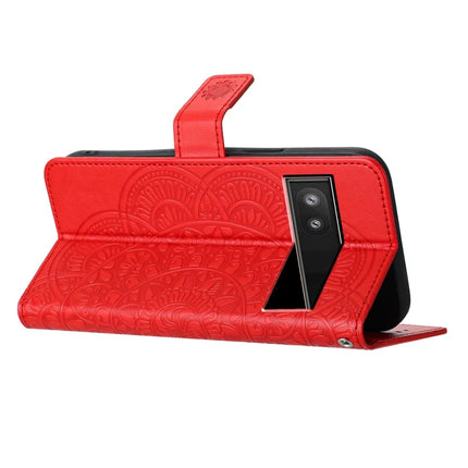 For Google Pixel 9a Leather Case with Card Slots Mandala Pattern Phone Cover Stand
