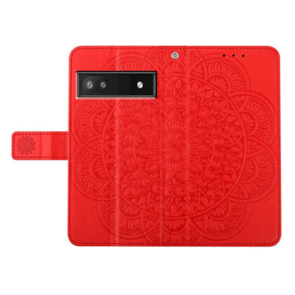 For Google Pixel 9a Leather Case with Card Slots Mandala Pattern Phone Cover Stand