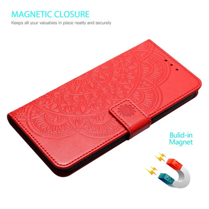 For Google Pixel 9a Leather Case with Card Slots Mandala Pattern Phone Cover Stand