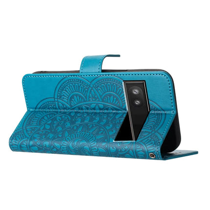For Google Pixel 9a Leather Case with Card Slots Mandala Pattern Phone Cover Stand