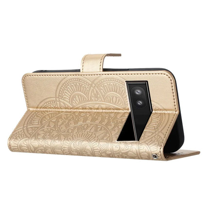 For Google Pixel 9a Leather Case with Card Slots Mandala Pattern Phone Cover Stand