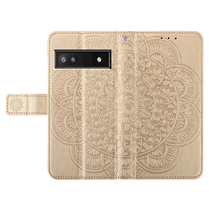 For Google Pixel 9a Leather Case with Card Slots Mandala Pattern Phone Cover Stand