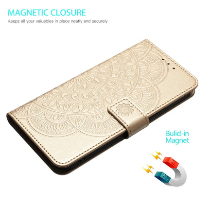 For Google Pixel 9a Leather Case with Card Slots Mandala Pattern Phone Cover Stand