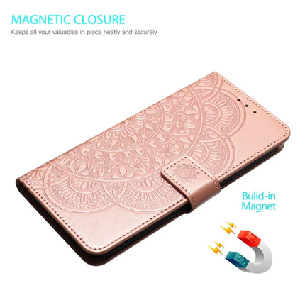 For Google Pixel 9a Leather Case with Card Slots Mandala Pattern Phone Cover Stand