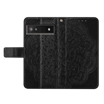 For Google Pixel 9a Leather Case with Card Slots Mandala Pattern Phone Cover Stand