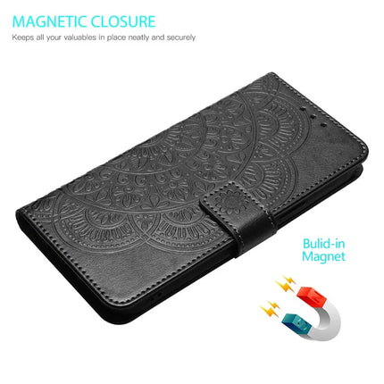 For Google Pixel 9a Leather Case with Card Slots Mandala Pattern Phone Cover Stand