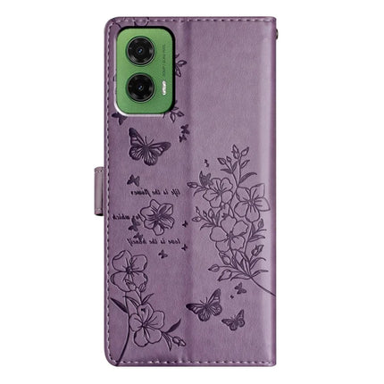 For Motorola Moto G35 5G Wallet Phone Case Butterfly Floral Imprint Leather Flip Cover