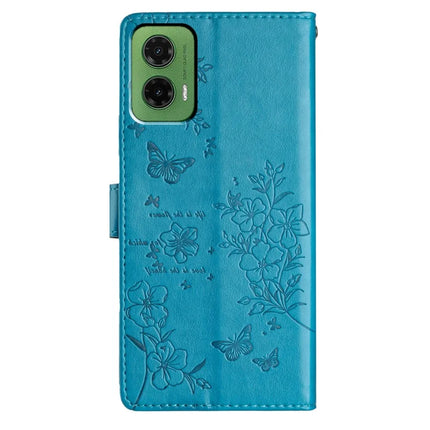 For Motorola Moto G35 5G Wallet Phone Case Butterfly Floral Imprint Leather Flip Cover