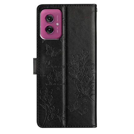 For Motorola Moto G55 5G Wallet Phone Case Butterfly Floral Imprint Leather Flip Cover
