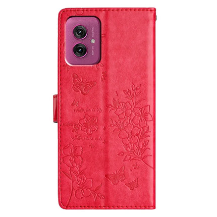 For Motorola Moto G55 5G Wallet Phone Case Butterfly Floral Imprint Leather Flip Cover