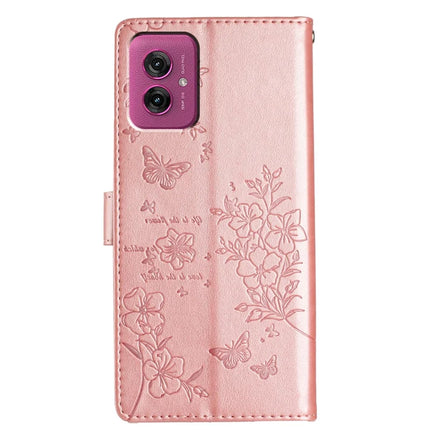 For Motorola Moto G55 5G Wallet Phone Case Butterfly Floral Imprint Leather Flip Cover