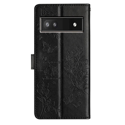 For Google Pixel 9a Wallet Phone Case Butterfly Floral Imprint Leather Flip Cover