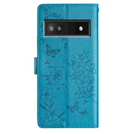 For Google Pixel 9a Wallet Phone Case Butterfly Floral Imprint Leather Flip Cover