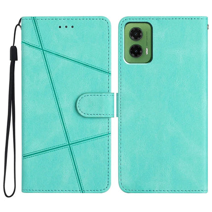 For Motorola Moto G35 5G Case Crazy Horse Texture PU Leather Wallet Stand Phone Cover - Green