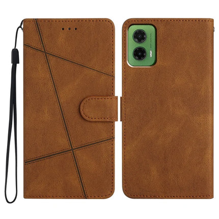 For Motorola Moto G35 5G Case Crazy Horse Texture PU Leather Wallet Stand Phone Cover - Brown